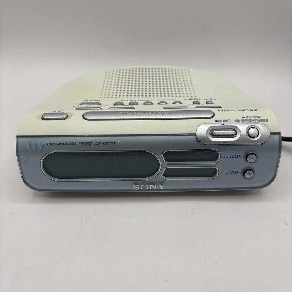 Sony ICF-C273 LIV Dream Machine Dual‎ Alarm Clock AM/FM Radio WORKS GREAT!